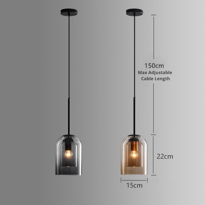 AuraGlas – Elegant pendellampe i dobbeltglass for stilfull belysning