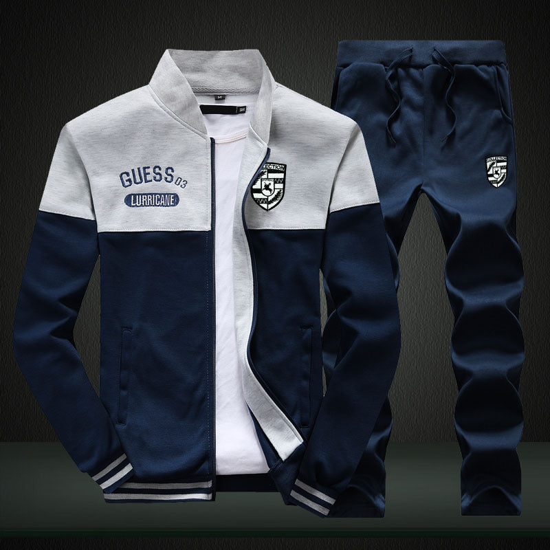 MaxWear – Treningstøy for menn i hvitt/blått med Baseball-look for Trening og Fritid