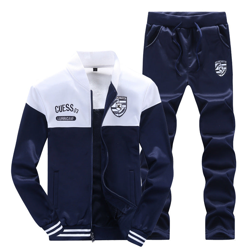 MaxWear – Treningstøy for menn i hvitt/blått med Baseball-look for Trening og Fritid