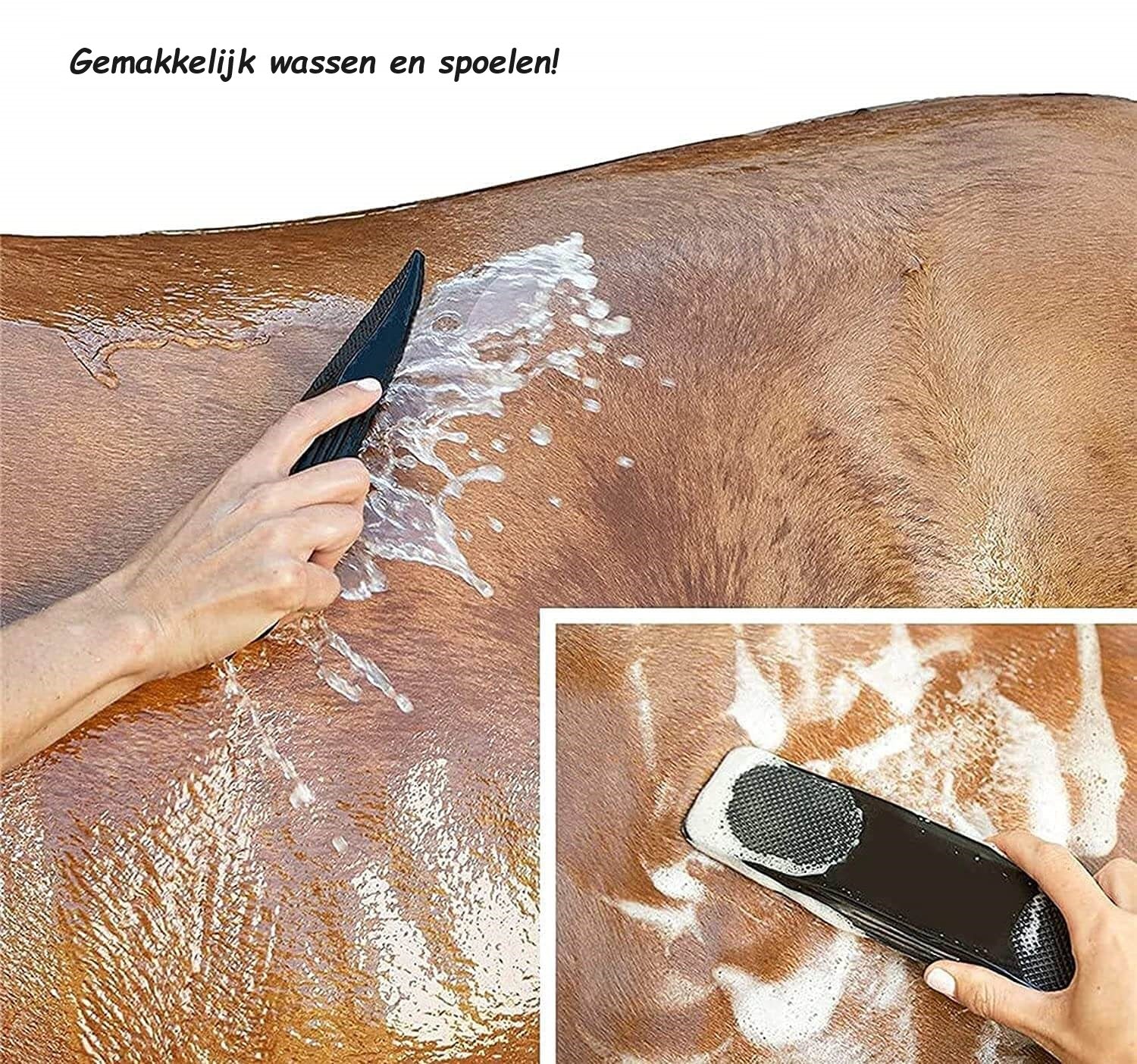 EquiGlow – 6-i-1 multifunksjonell hestepleieborste