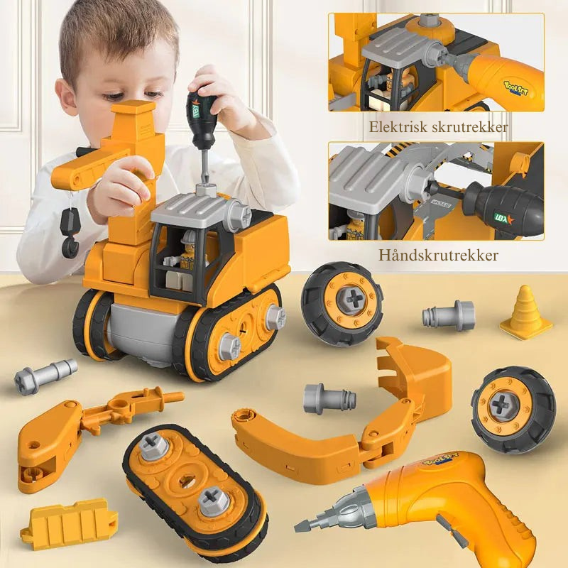 Constructo Playset – Kreativt byggesett med anleggskjøretøy for barn