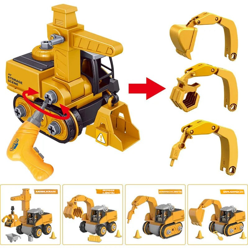 Constructo Playset – Kreativt byggesett med anleggskjøretøy for barn