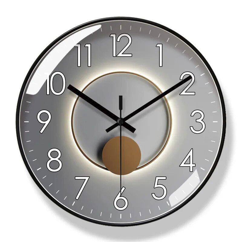 ScandiClock – Veggklokke svart kvarts stillegående – nordisk design hjem