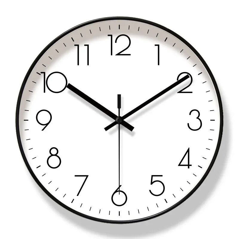 ScandiClock – Veggklokke svart kvarts stillegående – nordisk design hjem