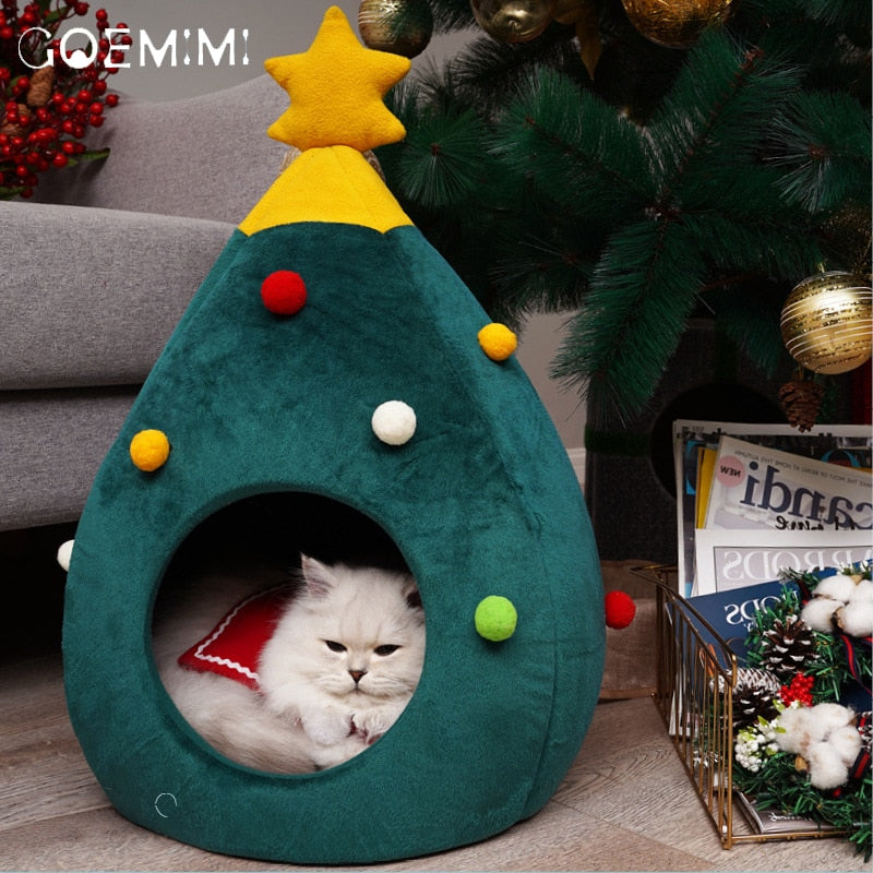 FestivePurr Julgran-kattkorg – Koselig julekurv til katten din